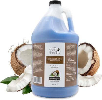 The Coat Handler Deshedding Dog Shampoo for Shedding, Undercoat, 1 Gallon | 32:1 Concentrate. Coconut Oil and Omega 3 Strengthen Hair Roots, Moisturizing Pet Grooming Wash, Groomer Grade, USA Made1