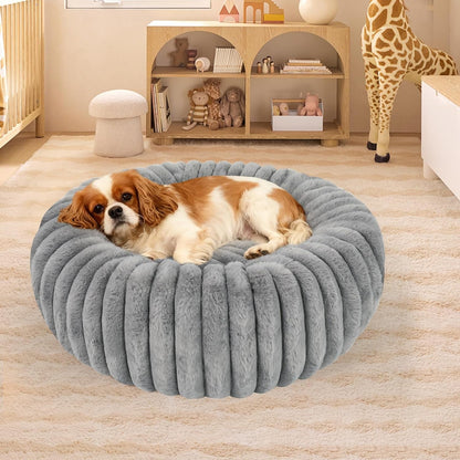 Washable Small Cat Dog Bed,Puppy Bed Cat Beds for Indoor Cats(Grey,S) | Calming anti Anxiety round Donut Dog Bed,Cute Fluffy Puppy Dogs Beds for Small Dogs, Anti-Slip Comfort Pet Bed6