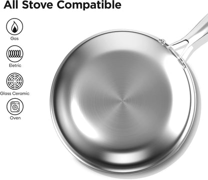 11" Hybrid Wok Pan with Lid, Nonstick Deep Skillet for Stir-Fry | Non-Toxic Coating, Dishwasher & Oven Safe, Induction Ready, Stay-Cool Handle, 3-Ply Stainless Steel Clad for Fast Heat4