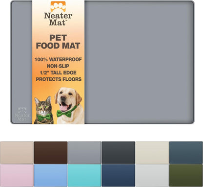 Neater Pet Brands Neater Mat Pet Mats for Food and Water, Cat & Dog Bowl Mat Waterproof Silicone, Feeding Tray, Dog Food Mats for Floors, Placemat W/Raised Edge for under Bowls, 16” X 10”, Cappuccino10
