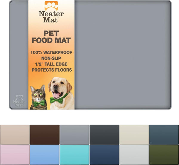 Neater Pet Brands Neater Mat Pet Mats for Food and Water, Cat & Dog Bowl Mat Waterproof Silicone, Feeding Tray, Dog Food Mats for Floors, Placemat W/Raised Edge for under Bowls, 16” X 10”, Cappuccino10