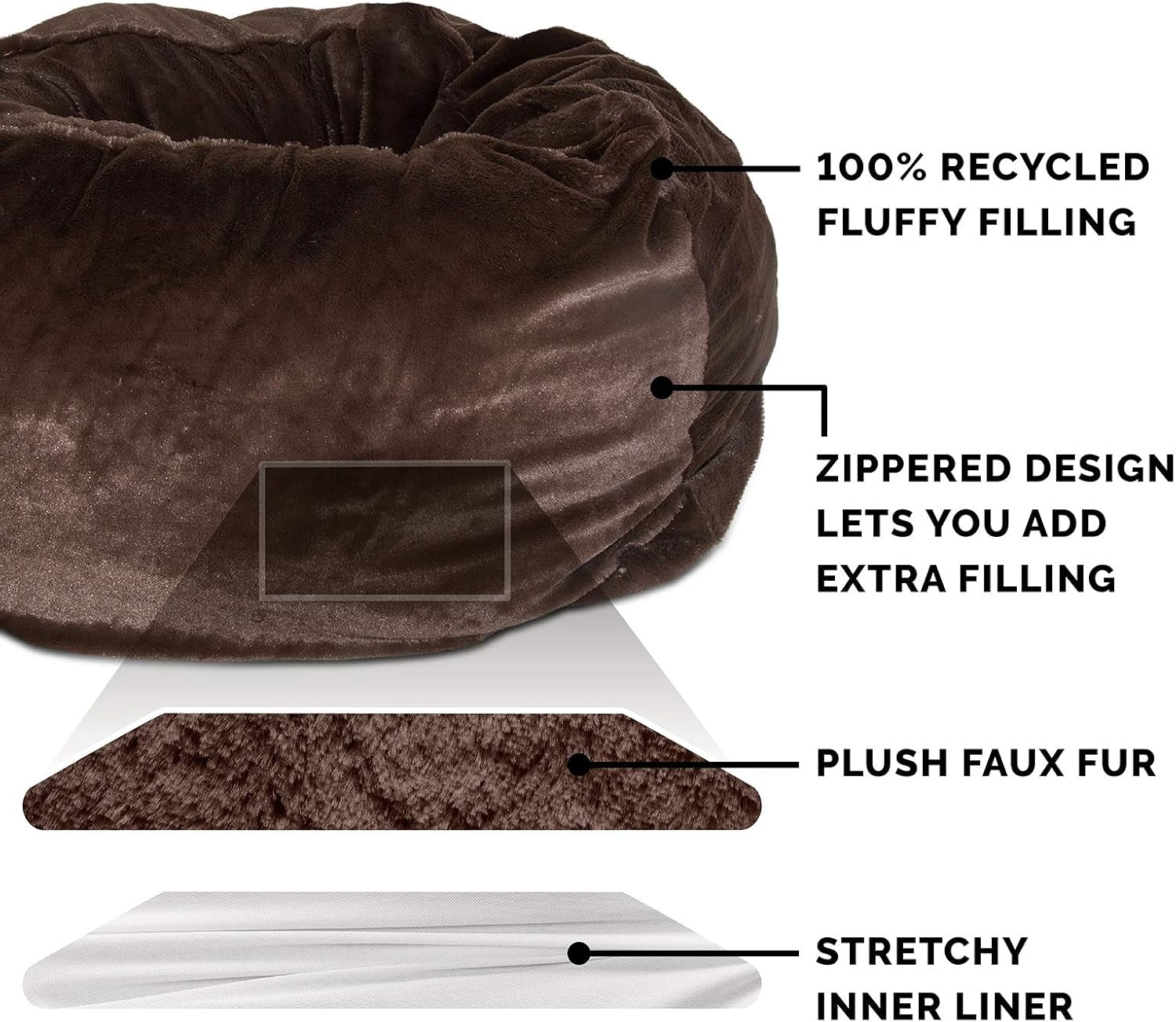 furhaven-soft-cozy-dog-bed-for-medium-small-dogs-refillable-w-removable-washable-cover-liner-for-dogs-up-to-35-lbs-plush-faux-fur-bean-bag-style-ball-bed-espresso-medium