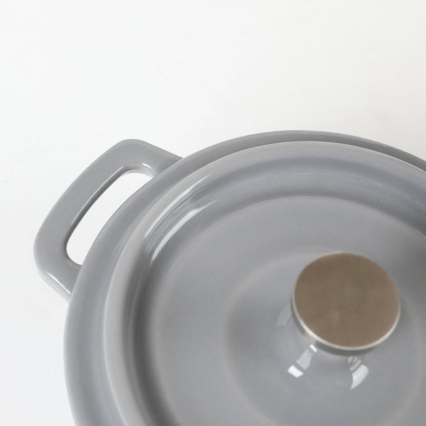Enameled Cast Iron Mini Dutch Oven Cocotte Saucepan with Lid 270Ml/9.13Oz/1.08Cups Gray Set of 25
