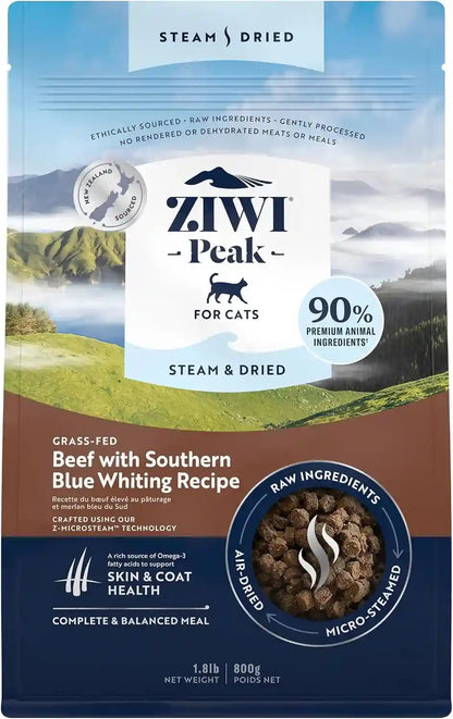 ZIWI Peak Steam & Dried Cat Food – Cage-Free Chicken W/Whole Mackerel - High Protein, Skin & Coat Health, Low Carb, for All Life Stages (28.8Oz)13