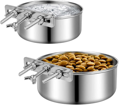Stainless Steel Dog Bowls, Shineme 40Oz & 60Oz No Spill Dog Crate Water and Food Bowls with Hanging Hook for Kennel, Cage and More, 7.0 X 3.7” & 6.2 X 2.5” Feeder Dish for Large and Medium Dogs11