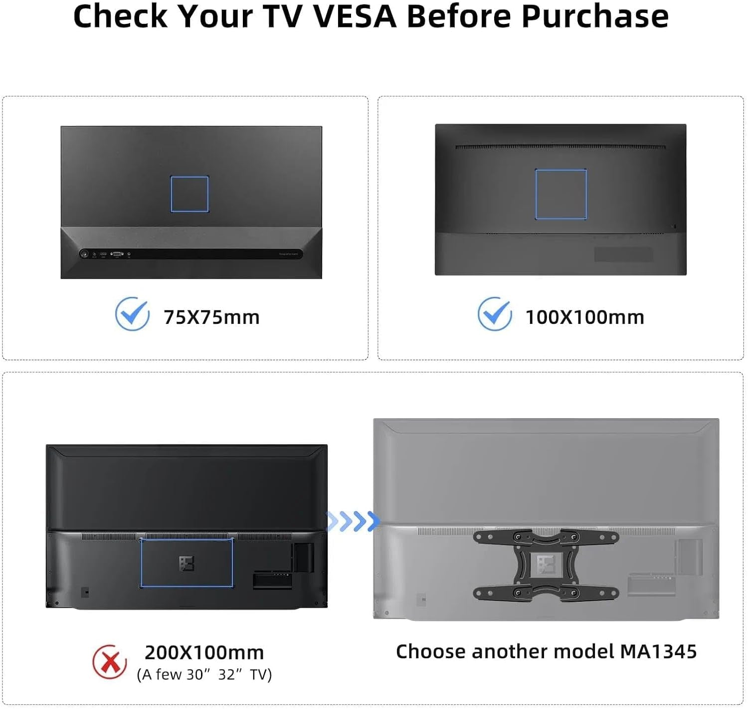 tv-wall-bracket-mount-swivel-and-tilt-for-most-15-32-led-lcd-oled-flat-screen-tvs-and-monitors-with-vesa-75x75-100x100mm-up-to-13kg-full-motion-monitor-wall-bracket-ma2720