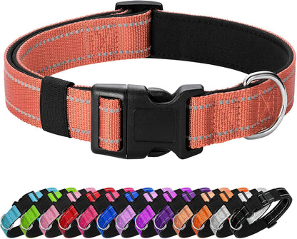 Reflective Dog Collar Padded with Soft Neoprene Breathable Quick Release Basic Dog Collars for Medium Dogs Purple Girl13