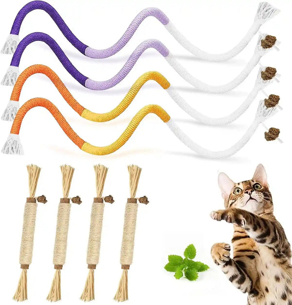 Tocirelo Cat Chew Rope Toy - 6Pack Cotton Cat Chew Toy for Teeth Cleaning, Interactive Kitten Teething Toys to Redirect Chewing from Cord, Cat Nip String Dental Toys for Bored Indoor Cats, 19.7Inch8