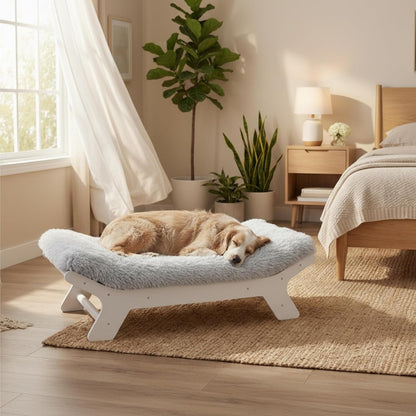 Muihood Elevated Wooden Dog Bed with Foam Mattress, Walnut, Large | Raised Dog Bed with Washable Cover, Supportive Foam Mattress, Perfect for Large Dogs and Indoor Living16