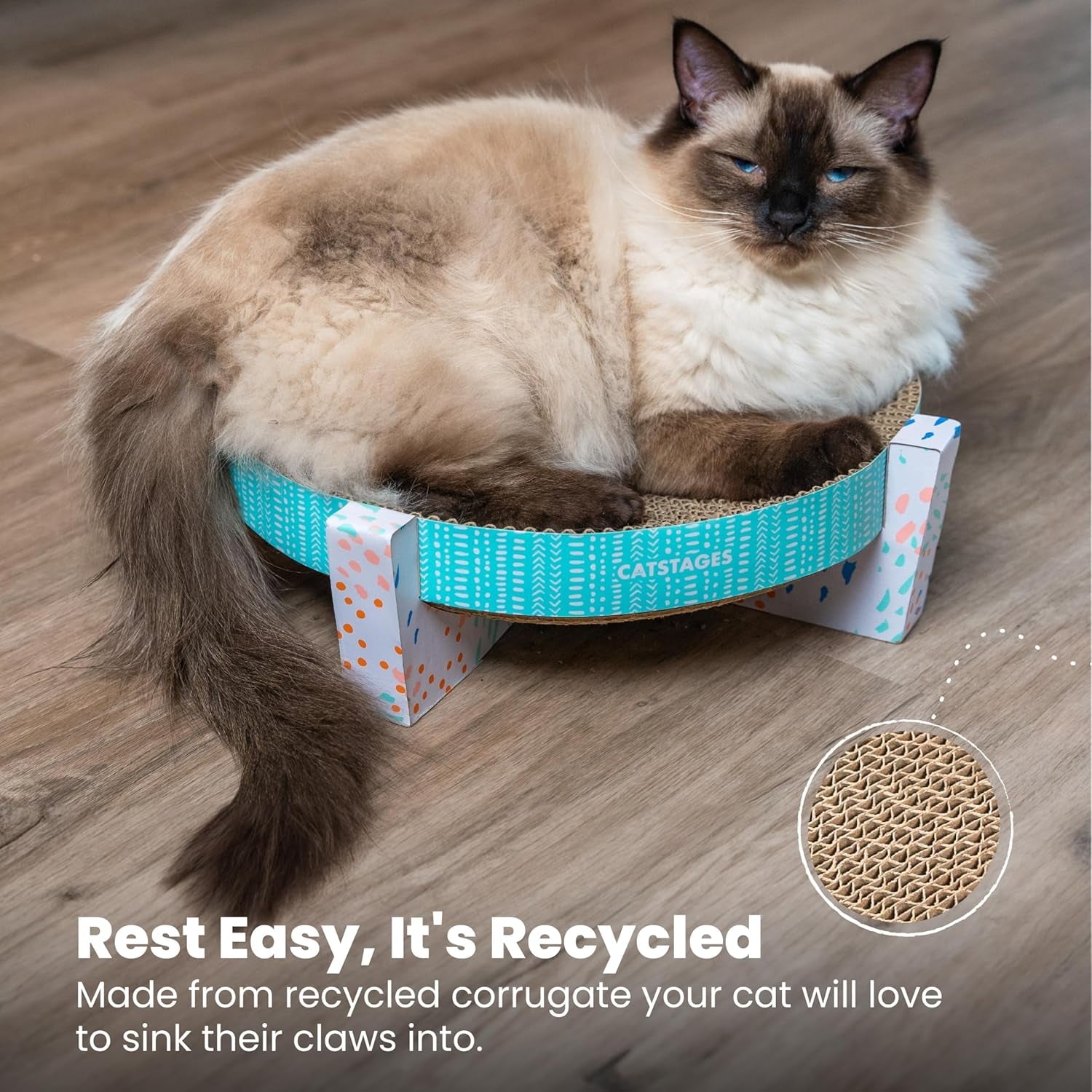 catstages-scratch-snuggle-rest-2-in-1-indoor-cat-scratcher-elevated-cat-lounger-catnip-included