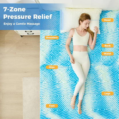 2 Inch Memory Foam Mattress Topper Twin XL, Twin Extra Long Mattress Pads for College Dorm Single Bed, Pressure Relieve Certipur-Us Certified, 39X80 Inches, Blue2