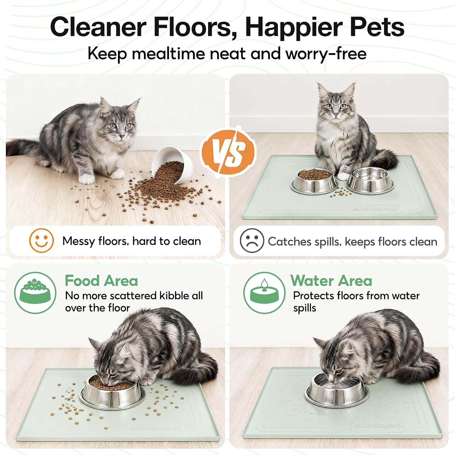 22x19-pet-feeding-mat-waterproof-nonslip-cats-and-dogs-water-bowl-mat-silicone-0-59-raised-edges-contain-food-water-spills-easy-to-clean-bpa-free-reinforced-to-resist-collapse-light-green