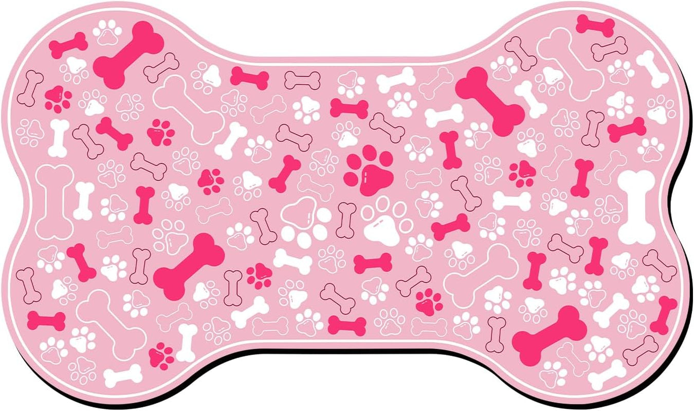 dog-cat-food-mat-bone-shaped-pet-feeding-mat-quick-absorb-water-bowl-placemat-with-rubber-backing-indoor-floor-stain-resistant-pet-accessory-supplies-light-pink-small-12x18-inches