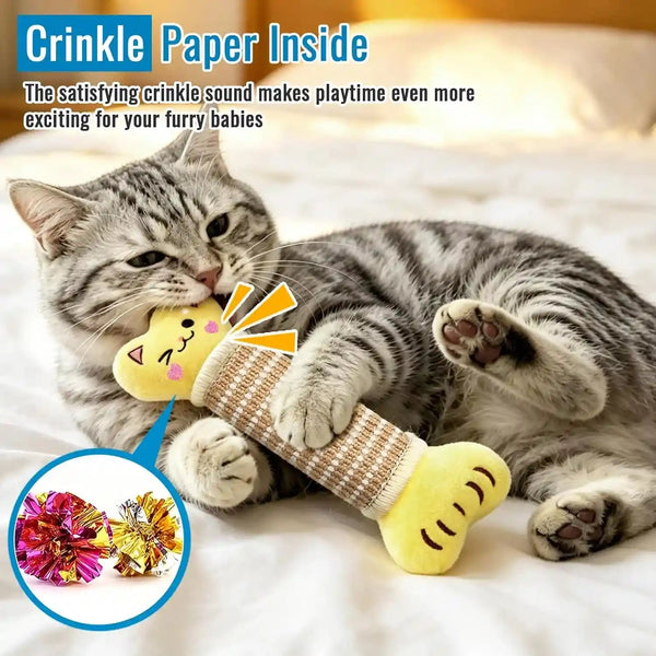 ENNOKEY Catnip Cat Toys Pillows, for Indoor Kitten Kicker Chew, 9.45 Inches | Crinkle Sound, Durable Soft Sisal Material, Safe Teeth Cleaning, Interactive Fun4