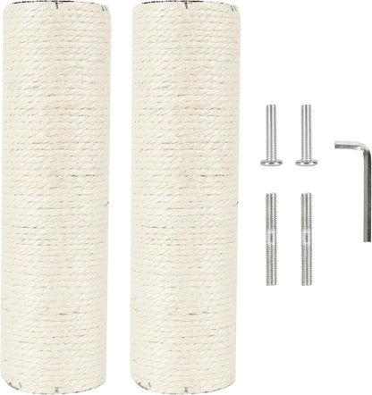 2.9In 7.4Cm Diameter Cat Scratching Post Replacement Sisal Pole Parts for Cat Tower (M10, 30Cm/11.8In)8