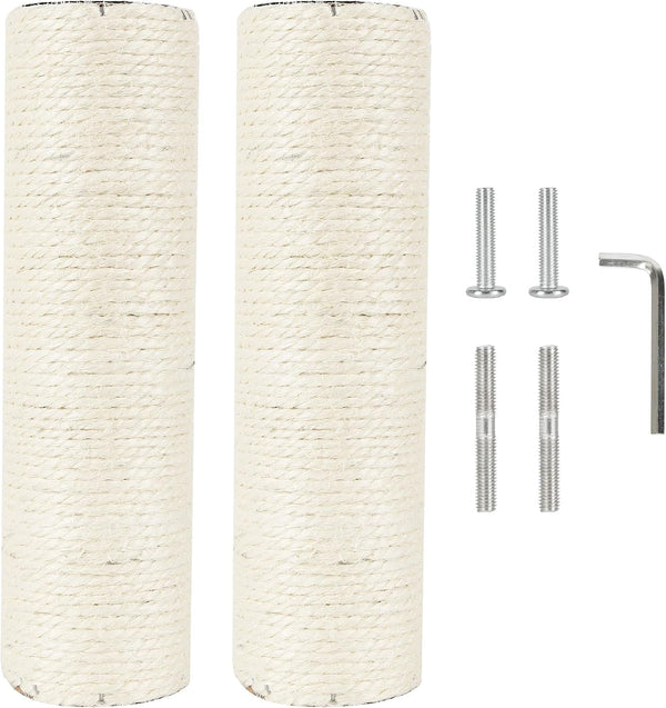2.9In 7.4Cm Diameter Cat Scratching Post Replacement Sisal Pole Parts for Cat Tower (M10, 30Cm/11.8In)8
