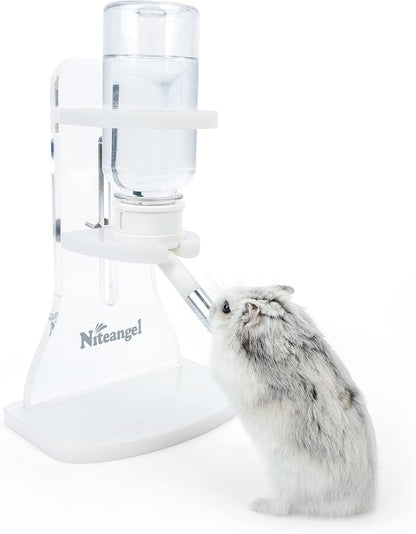 Niteangel Hamster Water Bottle with Stand: 4Oz/120Ml Capacity & Leak-Proof | Adjustable Height - Far Away Cage Mess & Wet Bedding Water Dispenser for Syrian Dwarf Hamster Gerbils Mice Rat or Small Pets10