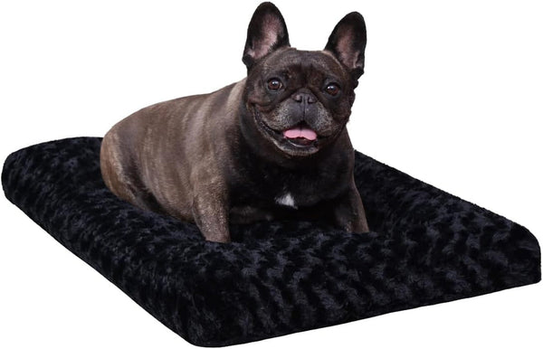 KSIIA Washable Dog Bed Deluxe Plush Dog Crate Beds Comfy Kennel Pad Anti-Slip Pet Sleeping Mat for Large, Jumbo, Medium, Small Dogs Breeds, 35" X 23", Gray8