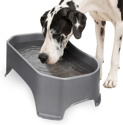 Neater Pet Brands Extra Large Water Bowl for Dogs, Outdoor Dog Water Bowl (1.25 Gallon XL Capacity), Big Trough Style Food Dish for Indoors or Outside, No Spill Large Dog Bowls, Gunmetal Grey14