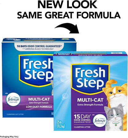 Fresh Step Multi-Cat Litter, Scented with Febreze, 25 Lb2