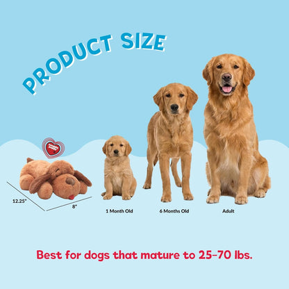Snuggle Puppy Original Heartbeat Puppy Toy with Real-Feel Pulse & Heat Pack, Calming Sleep Aid for Puppy Anxiety, Crate Training, First Nights & New Puppy Transition - Biscuit3