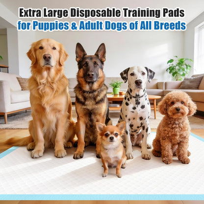 VISRIE 100 Pack Puppy Pads- 30"X36", Extra Large Pee Pads for Dogs | Super Absorbent & Leak-Proof Dog Training Pads, Quick-Dry XXL Piddle Pad and Potty Pads for Dogs, Puppies, Doggie4