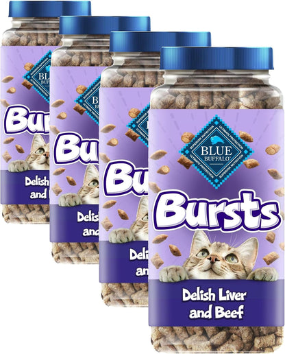 Blue Buffalo Bursts Paw-Lickin' Chicken Crunchy & Creamy Cat Treats, Great for Training, Made with Real Chicken Natural Cat Treats Enhanced with Vitamins, Minerals & Other Nutrients, Tub 12 Oz.15