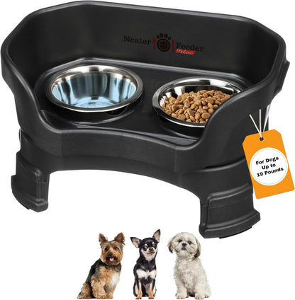 Neater Feeder Deluxe Mess-Proof Elevated Dog Bowls for Small Dogs (Up to 19 Lbs), 2 Height Adjustable (6” & 7.5”) No-Spill Raised Dog Bowl Stand, Stainless Steel Food Bowl Set, Made in USA, Cappuccino12