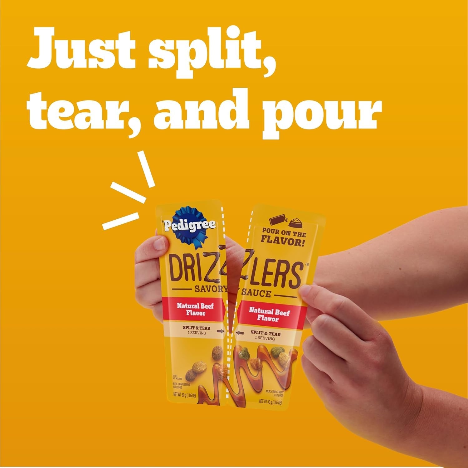 pedigree-drizzlers-savory-sauce-wet-dog-pouch-multipack-16-count-2-pack-chicken-beef-flavors-4-calories-per-serving-8-ingredients-dual-serving-split-pouch-maintains-kibble-crunch