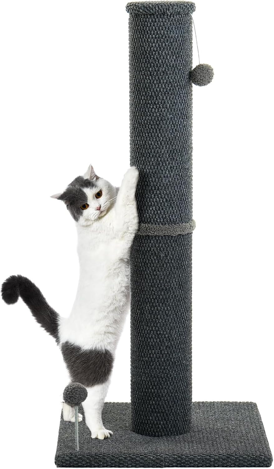cat-craft-cat-scratching-post-carpet-scratching-post-41-for-indoor-cats-tall-cat-scratch-post-carpet-cat-scratcher-with-replaceable-toys-sturdy-base-large-gray-41in-tall-short-plush-scratch-post-stable-base-interchangeable-play-toys-for-indoor-cats-to-avoid-furniture-scratching