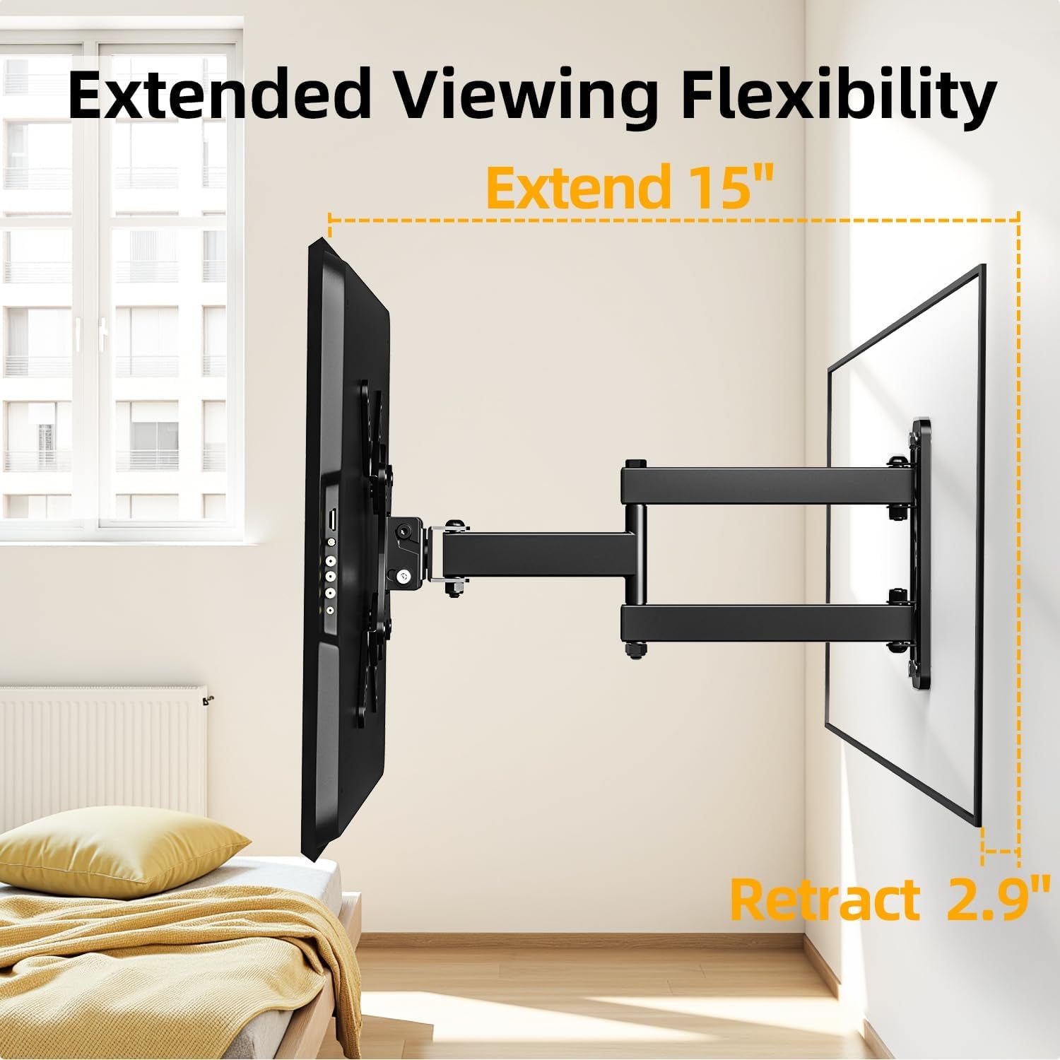 32-40-inch-full-motion-tv-wall-mount-for-13-43-tvs-monitor-360-rotating-small-tv-mount-bracket-articulating-swivel-tilting-extension-max-vesa-200x200mm-single-studs-55-lbs