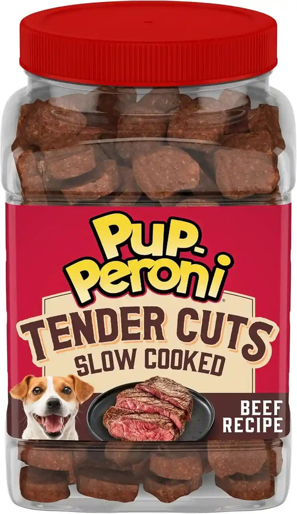 Pup-Peroni Tender Cuts, Beef Recipe Dog Treats Slow Cooked for 4 Hours, 20 Oz. Canister1