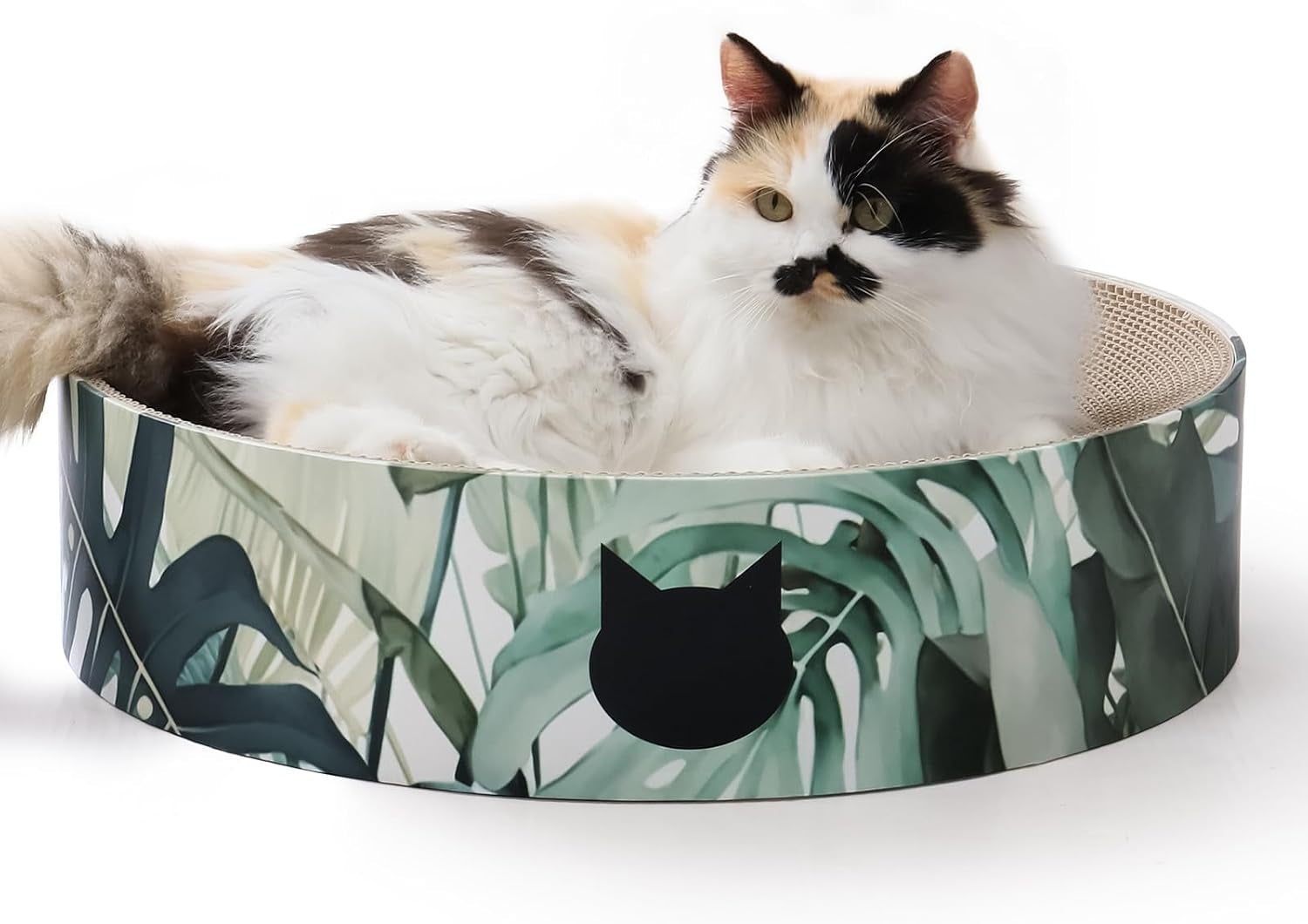 necoichi-cat-scratcher-bowl-for-indoor-cats-cat-scratching-lounger-with-reversible-usability-and-extra-comfort-for-lounge-cardboard-bed-couch-regular-dark-cherry