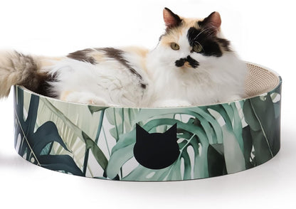 Necoichi Cat Scratcher Bowl for Indoor Cats - Cat Scratching Lounger with Reversible Usability and Extra Comfort for Lounge, Cardboard Bed Couch / (Regular, Dark Cherry)12