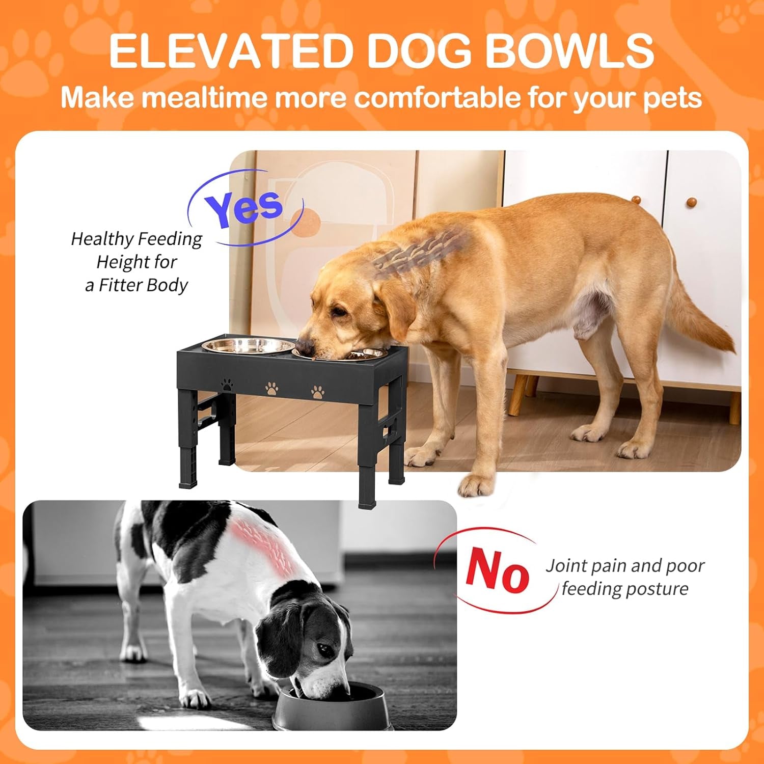 elevated-dog-bowls-with-2-stainless-steel-bowls-5-height-adjustable-stand-3-1-9-to-12-for-improved-digestion-neck-support-easy-clean-non-slip-base-raised-feeder-for-medium-large-dogs