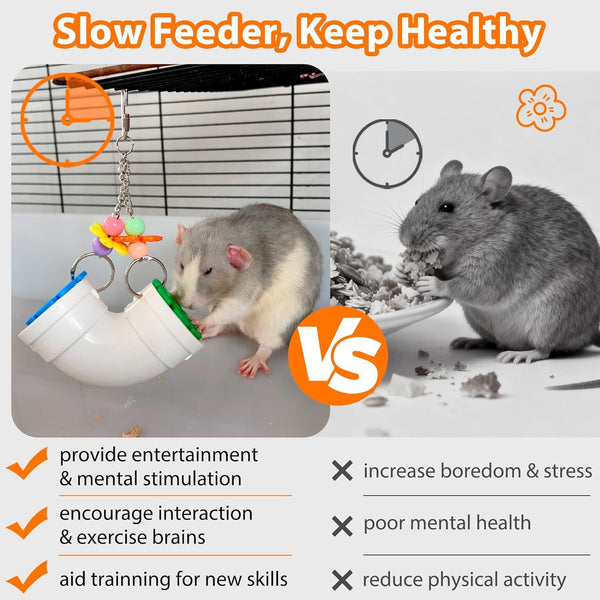 Rat Enrichment Foraging Toy, Wide Opening for More Treats, Easy-Clean | Slow Feeder Hanging Fancy Cage Puzzle Toy for Rats & Mice, Inspires Foraging Instincts to Relieve Boredom and Keep Healthy5