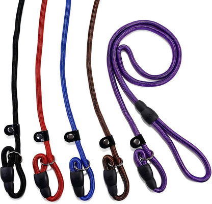 FOVRLZSE Nylon Dog Leash 5-Pack (Red/Black/Blue/Brown/Purple), 4.6FT Training Leash for Small to Medium Dogs, 10Mm Braided Nylon with TPU Non-Slip Buckle, Daily Walking & Puppy Training1