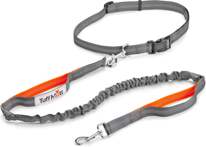 Tuff Mutt Hands Free Dog Leash for Walking Running Hiking, Waist Leash with Bungee, Adjustable Belt, Reflective Double Handle Design for Large Medium Dogs10