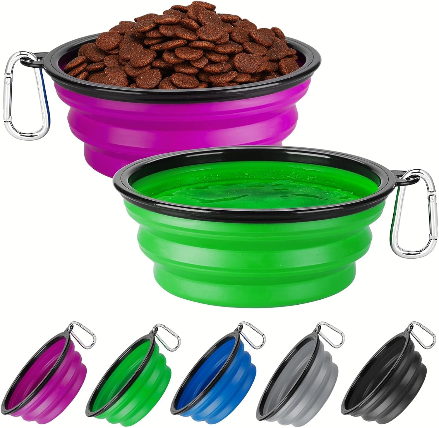 collapsible-dog-bowl-large-34oz-travel-dog-water-bowl-portable-2-pack-2-carabiner-clips-silicone-travel-dog-bowl-foldable-feeding-watering-dish-bowl-for-parking-walking-camping
