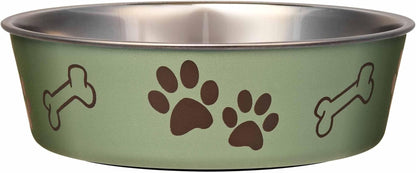Loving Pets Bella Dog Bowls- Stainless Steel Dog & Cat Bowls - Spill Proof Dog Food Bowl, Cat Bowl, Puppy Essentials & Pet Supplies Great for Home & Travel (Medium 20-35 Lbs, Blueberry)10