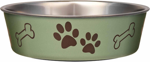 Loving Pets Bella Dog Bowls- Stainless Steel Dog & Cat Bowls - Spill Proof Dog Food Bowl, Cat Bowl, Puppy Essentials & Pet Supplies Great for Home & Travel (Medium 20-35 Lbs, Blueberry)10