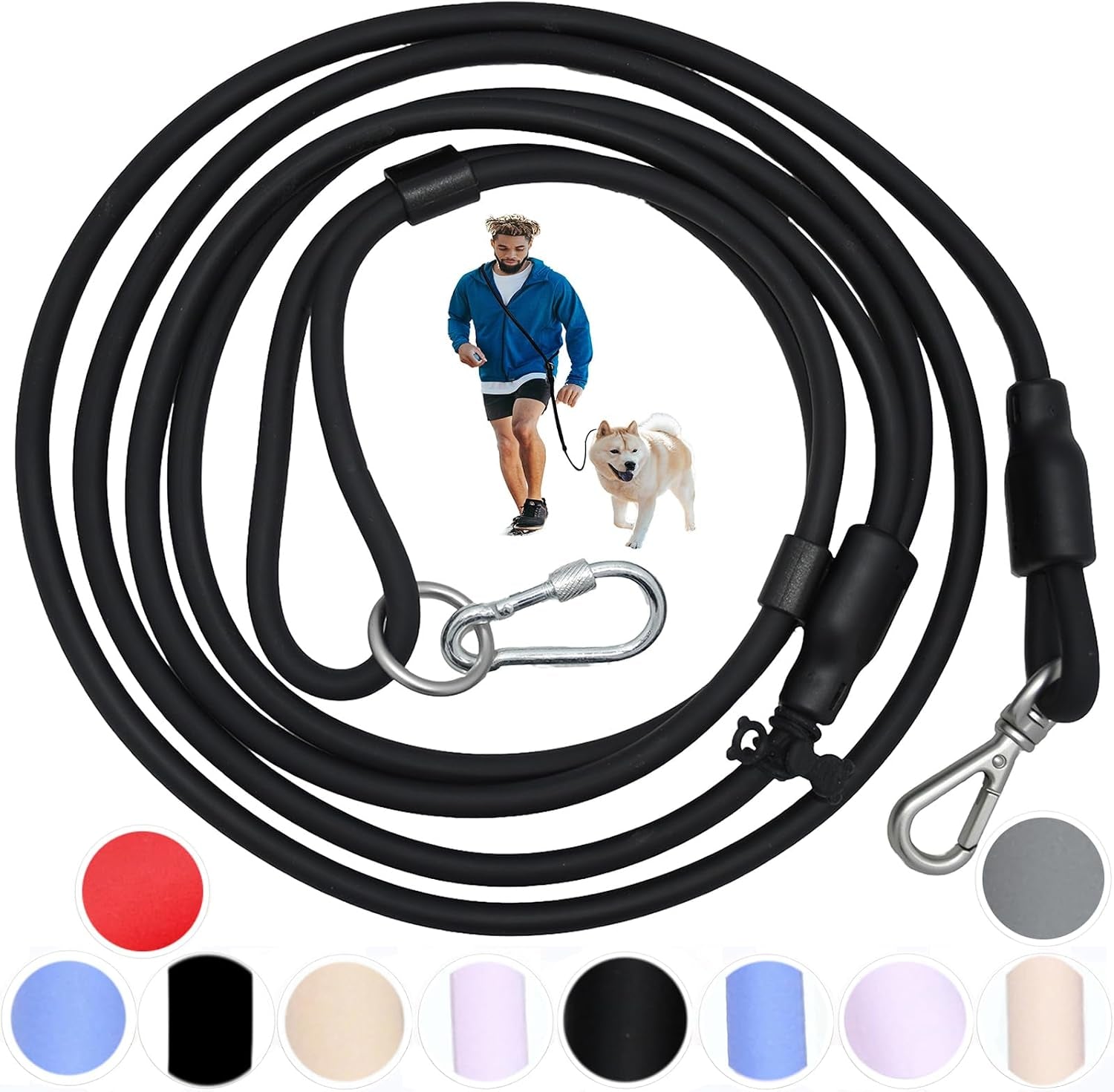 9-in-1-hands-free-dog-leash-crossbody-waist-blue-small-dogs-adjustable-waterproof-no-pull-dog-collar-harness-leash-set-heavy-duty-slip-lead-fits-8-120lbs