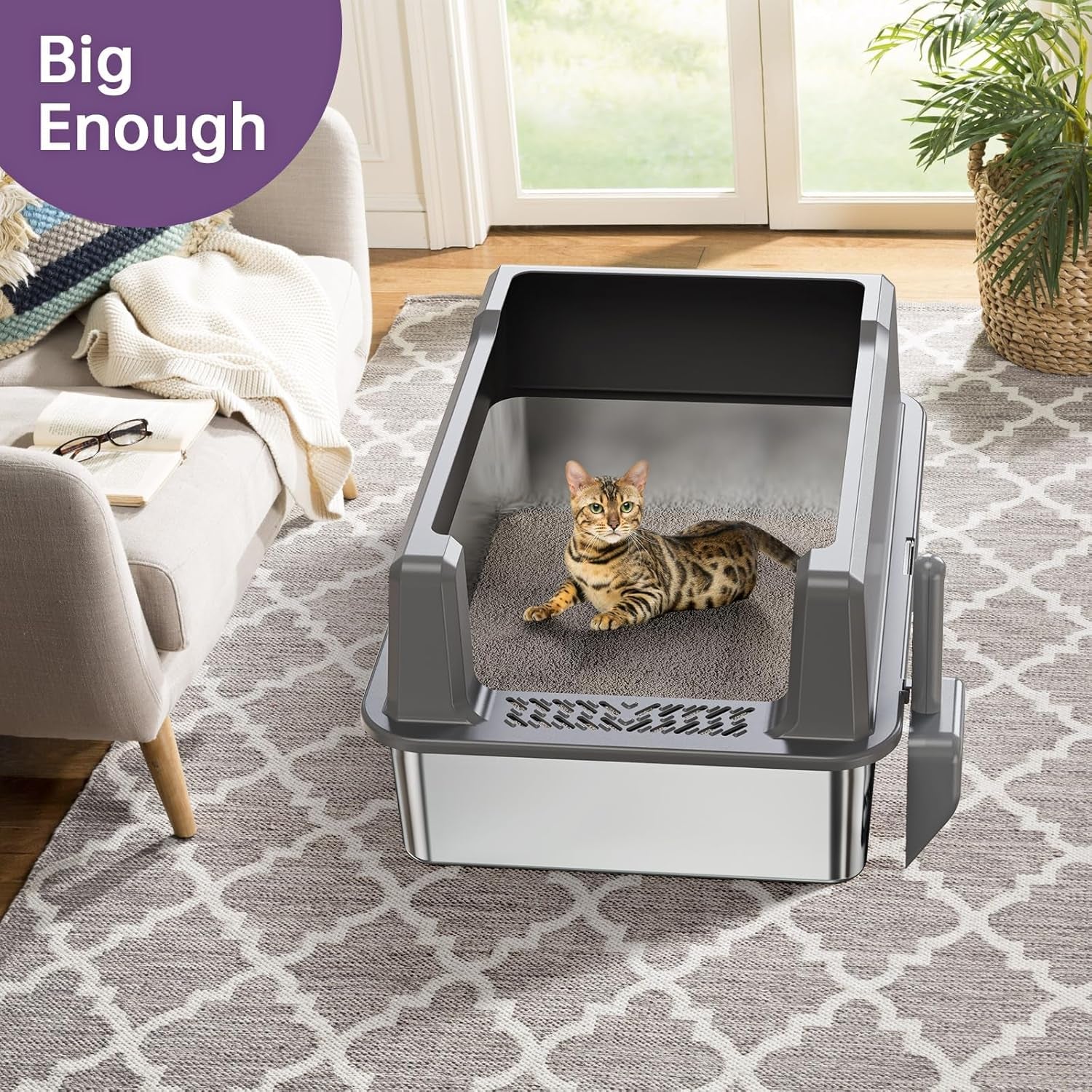 extra-large-xxl-stainless-steel-cat-litter-box-with-lid-26-l-x-18-w-x-12-h-metal-litter-box-with-hight-sides-for-big-cats-multiple-cats-never-absorbs-odors-anti-urine-leakage-easy-cleaning