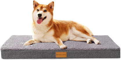 Patas Lague Orthopedic Dog Bed Large Sized Dog 36''X24'',Soft Waterproof Egg Crate Foam Medium Pet Crate Beds Mat with Removable Washable Cover and Non-Slip Bottom, Black16