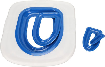 Reusable Cat Toilet Training Kit Universal round Elongated S ABS Trainer Tool for Kittens Pets Litter Box Alternative Potty System (White Tray, 1 Blue Inner Support)1