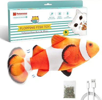 Potaroma Cat Toys Flopping Fish with Catnip, Moving Kitten Kicker, Floppy Wiggle Carp for Small Dogs, Interactive Motion Kitty Exercise, 10.5 Inches8