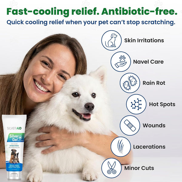 Hot Spot Treatment Gel for Dogs Colloidal Silver Wound Care for Cuts, Bites, Rashes, Skin Irritations & Ulcers, Dog Wound Care Solution, 4.0 Ounces - Vet Recommended & Made in USA5