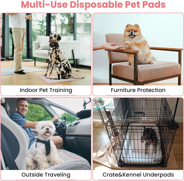 Pet Toilet Training Pads 100Count Disposable Puppy Pee Pads 18" X 13" for Dogs, Ultra Absorbent|Quick Dry|Leak-Proof Pet Potty Pads for Dog, Cat, Rabbits and Guinea Pigs (Pink)3