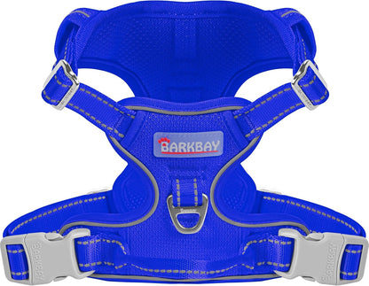 BARKBAY No Pull Pet Harness Dog Harness Adjustable Outdoor Pet Vest 3M Reflective Oxford Material Vest for PINK Dogs Easy Control for Small Medium Large Dogs (L)15