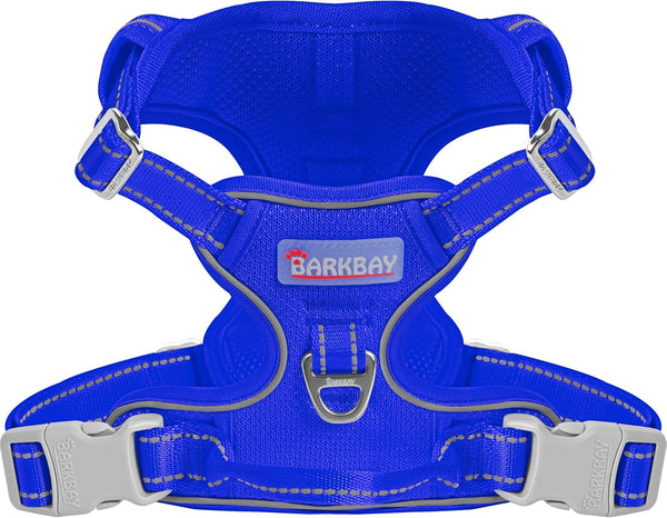 BARKBAY No Pull Pet Harness Dog Harness Adjustable Outdoor Pet Vest 3M Reflective Oxford Material Vest for PINK Dogs Easy Control for Small Medium Large Dogs (L)15